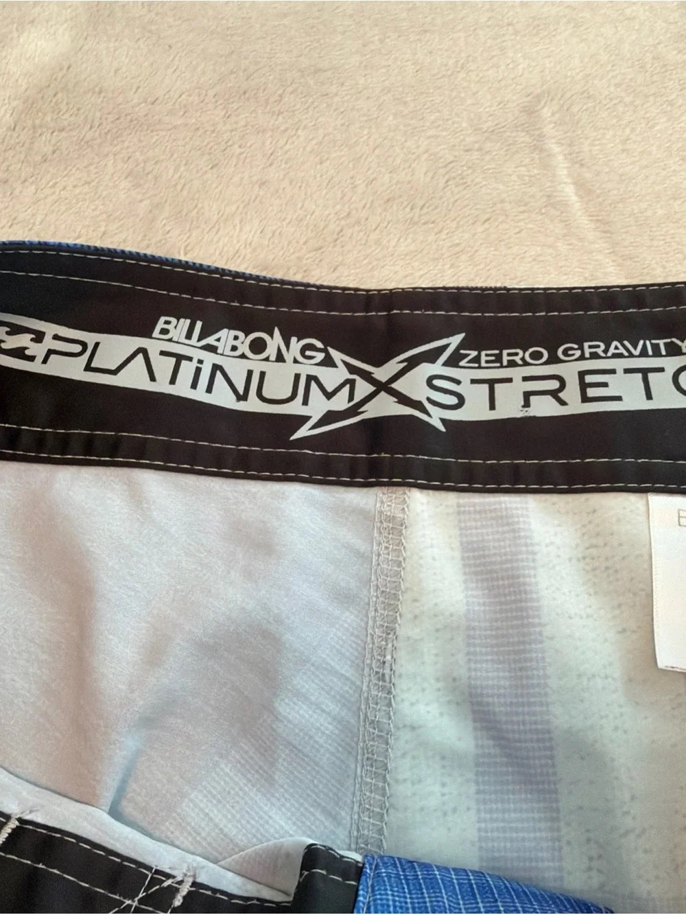BillaBong Men's Blue Plaid Swim Trunks - Classic Boardshorts